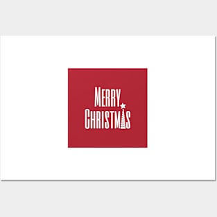 Merry Christmas typography Posters and Art